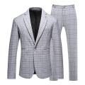 Black Men Suit Set Elegant Office Terno Masculino Completo Blazer+ Pants Luxury Plaid Wedding Business Slim Saco Formal Hombre. 