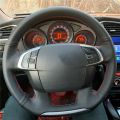 Car Steering Wheel Cover For Citroen C4 C4L 2011-2015 DS4 Customize DIY Steering Wrap Microfiber Leather Hand Sewing. 