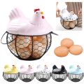 Egg Basket,Eggs Holder Basket, Organizer Storage Wrought Wire Restaurant Storage Basket,Kitchen Hen Decor (Pink). 