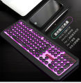 Clearance City Square Circle M300 Gaming Keyboard 104 Key Backlit Keyboard USB Wired Round Keyboard Punk Keyboard. 