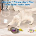 Rabbit Ear Cat Toy Ball Smart Interactive Cat Toys with Bird Sound LED Light Motion Activate Rolling Ball Electric Cats Toy.