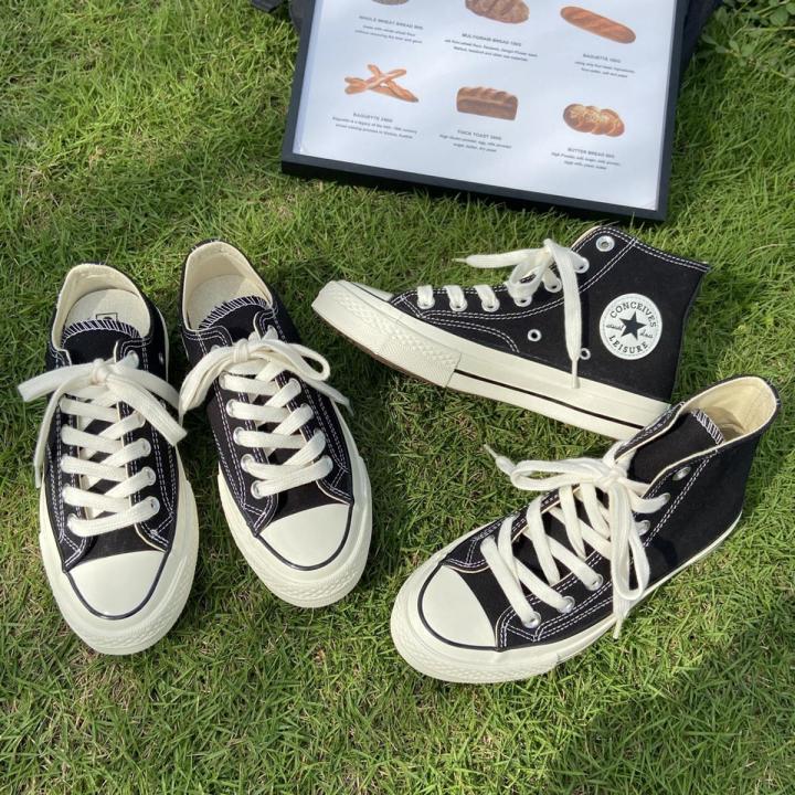 Spot Goods 1970sHigh-End Upgraded Blue Bottom Classic High-Top Canvas Shoes All-Matching Casual Couples Shoes
