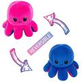 Reversible Octopus Mini Plush Squishy Soft Toy Stuffed Animal Mood Switcher Stress Release - Toy. 