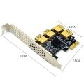 New 4 Ports PCIe Riser Adapter Board PCI-E 1x to 4 USB 3.0 PCI-E Rabbet GPU Riser Extender Ethereum ETH/Monero XMR/Zcash ZEC 16X External Slot Card Multiplier for Miner Mining BTC.