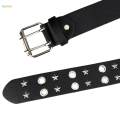 Double Grommet Belt, Punk Belt Adjustable Women Men Belt Double Hole Eyelet Belt Jeans Belt.
