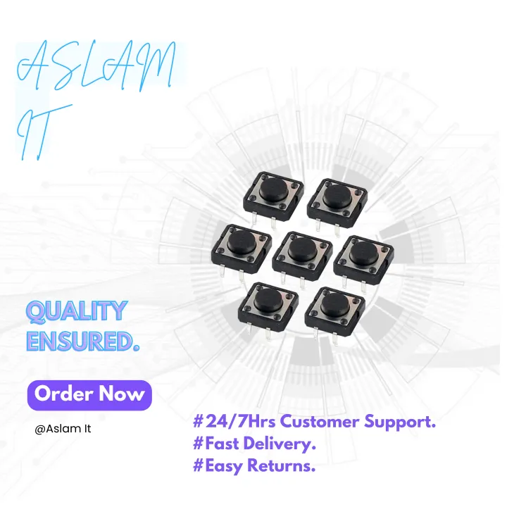 Big Size Black Momentary Tactile Push Button Small head 5Pcs | Daraz.com.bd