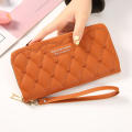 PU Leather Long Wallets for Women Credit Card Holder Zipper Clutch Purses Heart Embroidery Money Bag Wallet Carteras Para Mujer.