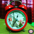 Full Metal Body Vintage Retro Silent Pointer Alarm Clock, Small 8cmx12cm, Dual Loud Bell, Round Number, Black Bedside Clock - TechLimb.