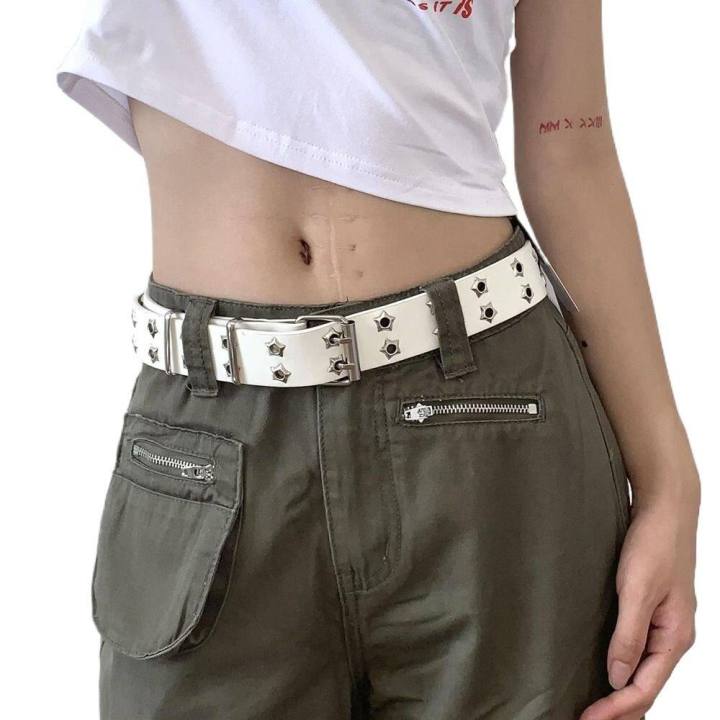 belt%20for%20women%20new%20%20sale%20y2k%20belt%20belt%20for%20women%20for%20pants%20Adjustable%20Trendy%20Wide%20Side%20For%20Man%20Star%20Hole%20Dresses%20Belt%20Accessories%20Waist%20Strap%20Double%20Grommet%20Hole%20Korean%20Waist%20Belts%20Women%20Waistband%20-%20Image%204