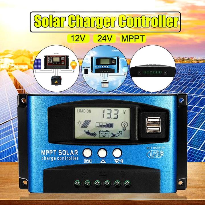 10A 12V/24V MPPT Solar Panel Regulator Charge Controller Intelligent ...