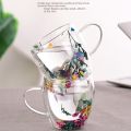 Dried Flower Filler Glass Cup Creative With Handles Heat Resistant Coffee Cup Double Wall Mug. 