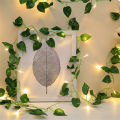 Enchanting LED Flower String Lights with Lush Green Leaves: 15 Feet of Indoor/Outdoor Fairy Lights/367. 