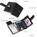 Cross border men's wallet, credit card anti magnet card bag, automat pop-up metal card box, Airtag three fold leather wallet. 