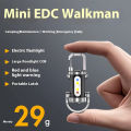 Mini Flashlight 7 Gear COB LED Keychain Flashlight Type-C USB Rechargeable Portable Keychain Torch Waterproof for Camping Hiking-D shop.