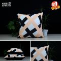 Exclusive Cushion Cover, Peach color & Black (20"x20") Only Cover. 