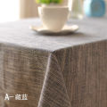 Japanese-style plain striped tablecloth, simple literary linen tablecloth, solid color cotton and linen cover cloth, factory direct sales cross-border. 