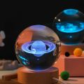 3D Crystal Lights Lamp Glowing Planetary Galaxy Night Light Crystal Ball Night Lights Bedside Light Home Decor Christmas Gift. 