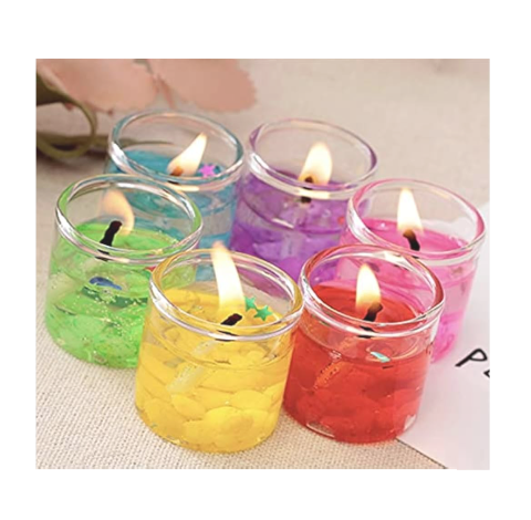 Jelly candles multi colours happy birthday 6 pieces