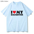 I Love My Daughter Red Heart Symbol Letters Family Aesthetic T-shirts WOMEN 100% Cotton Sense of Design T Shirt Harajuku Fashion. 