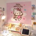 Sanrio Cartoon Poster Wall Stickers Girl Room Decoration Wall Stickers Hello Kitty Kuromi Cinnamoroll Bedroom Wall Decoration.