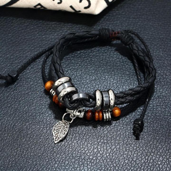 Jewelry%20Korean%20fashion%20bracelet%20Stylish%20Personalized%20Couple%20Beaded%20leather%20bracelet%20Student%20Multilayer%20woven%20bracelet%20for%20Daily%20wear%20Casual%20occasions%20Gift%20option%20Youth%20fashion%20Accessory%20for%20men%20-%20Image%202