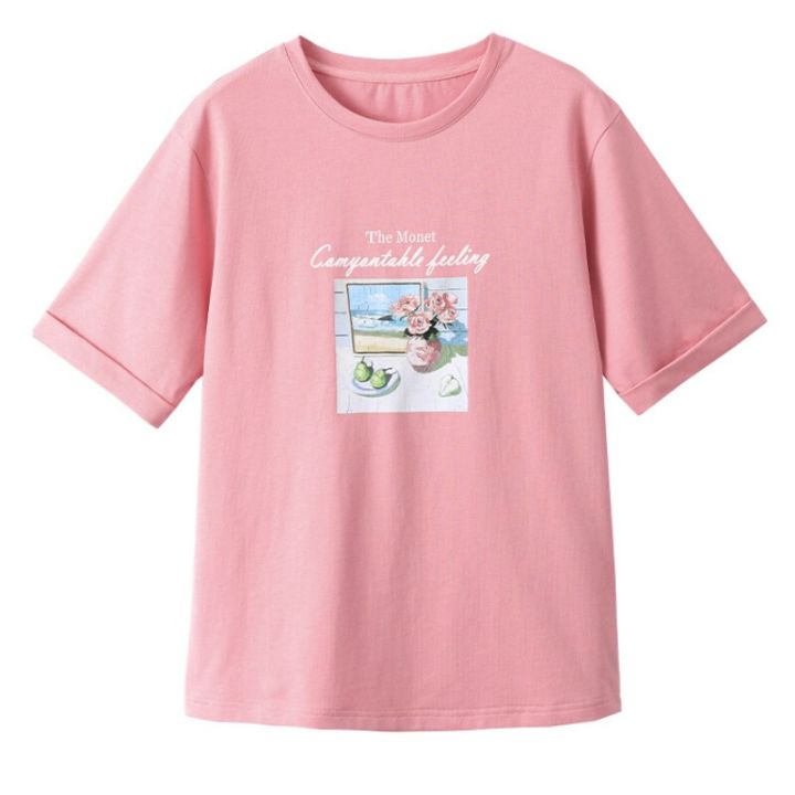 Vimly%20Summer%20T%20Shirt%20Loose%20Casual%20Tees%20Aesthetic%20Vintage%20100%25%20Cotton%20Pink%20O%20Neck%20Printing%20Short%20Sleeve%20Tops%20Women%20Clothes%20V6110%20-%20Image%207