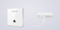 Tenda W12 AC1200 Mbps Wireless Dual Band Gigabit White In-Wall Access Point. 