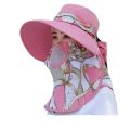2023 Spring New Korean Version Women's Sun Hat, Large Brim, Sunscreen, Sun Shade Cape, Mask, Neck Protector, Integrated Hat.