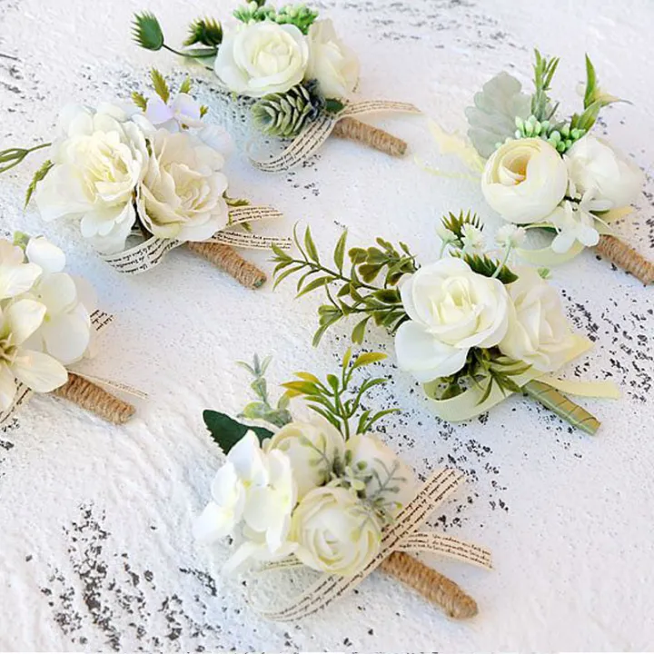 shenggao%201Pcs%20Bridal%20Artificial%20Rose%20Boutonniere%20Corsage%20Wedding%20Flowers%20Bouquet%20Groom%20Man%20Suit%20Party%20Decoration%20-%20Image%205
