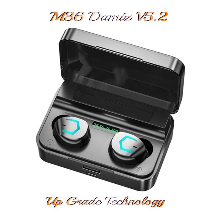 M36 Tws Wireless Bluethooth Digital Display Earphone Low Latency Noise Reduction Gaming Earphone Long Stand-By Headset - Bluetooth Headphone - Bulotooth Headphone