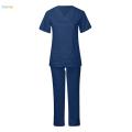 Women Nursing Scrubs Uniform Top Pants Set suits Clothing for Worker Pet Groomer. 