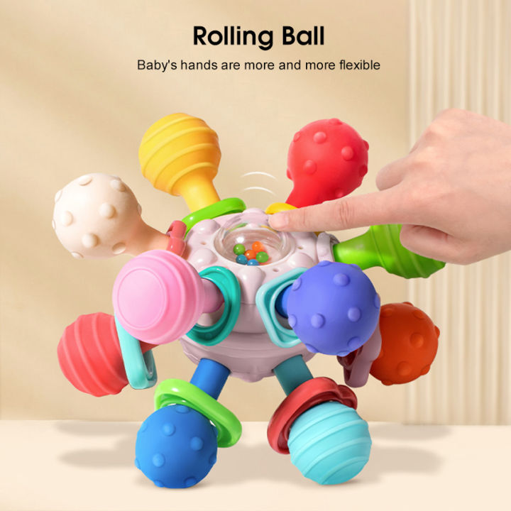 HelloKimi%20Baby%20Toy%20Early%20Childhood%20Education%20Baby%20Teether%20Manhattan%20Hand%20Ball%20Grip%20Training%20Rattle%20Baby%20Rattle%20Manhattan%20Ball%20Newborn%20Baby%20Rattling%20Tooth%20Baby%20Toys%20Busy%20Toy%20Sensory%20Baby%20Teething%20Fun%20-%20Image%205