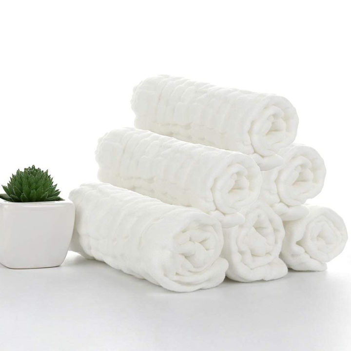 Baby%20Muslin%20Bath%20Towels,%2010%20Pack%20Cotton%20Baby%20Face%20Towel,White%20-%20Image%202