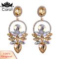 Carat Stud Earrings Shining Multicolor Rhinestones Leaves Lady Drop Earrings. 