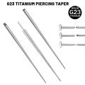 ZS 14/16/18G G23 Titanium Insertion Pin Taper for Threadless Jewelry Nostril Piercing Taper Push in Earrings Body Piercings Tool.