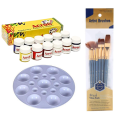 Poster Color Combo Set Poster Color 12 Color 15ml,7pcs brush,1pcs Round Palette.
