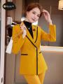 Women's England Style Elegant Suit Jacket Summer Fashion Full Sleeve Office Ladies Casual Blazer Senior Blazer Feminina Oversize. 