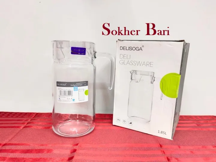 DELISOGA%20Glass%20Pitcher%20Jug.%20Crystal%20Clear%20Glass%20Water%20Jug%20And%20Juice%20Jug%20And%20Pitcher%20With%20Lid.%20-%20Image%202