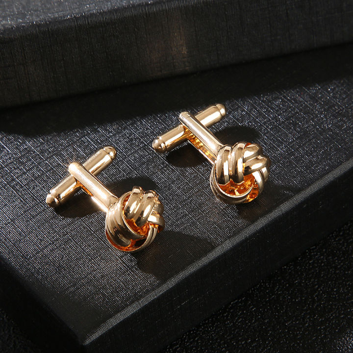 Men's%20Metal%20Twisted%20Round%20French%20Cufflinks%20Pair%20Set%20(1%20Pair)%20-%20Image%202
