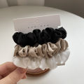 3Pc/set Silk Satin Scrunchies Simple Elegant Solid Color Small Intestine Hair Rope High Elastic Hairband French Hair Accessories Bayline.