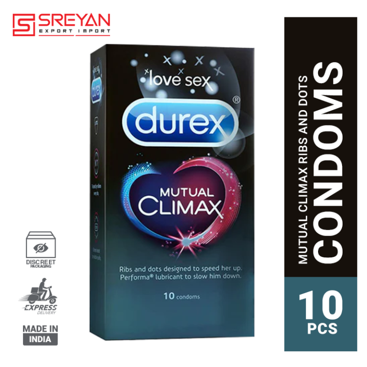 Durex Mutual Climax Ribbed & Dots Condom - 10 Pcs Pack(India)