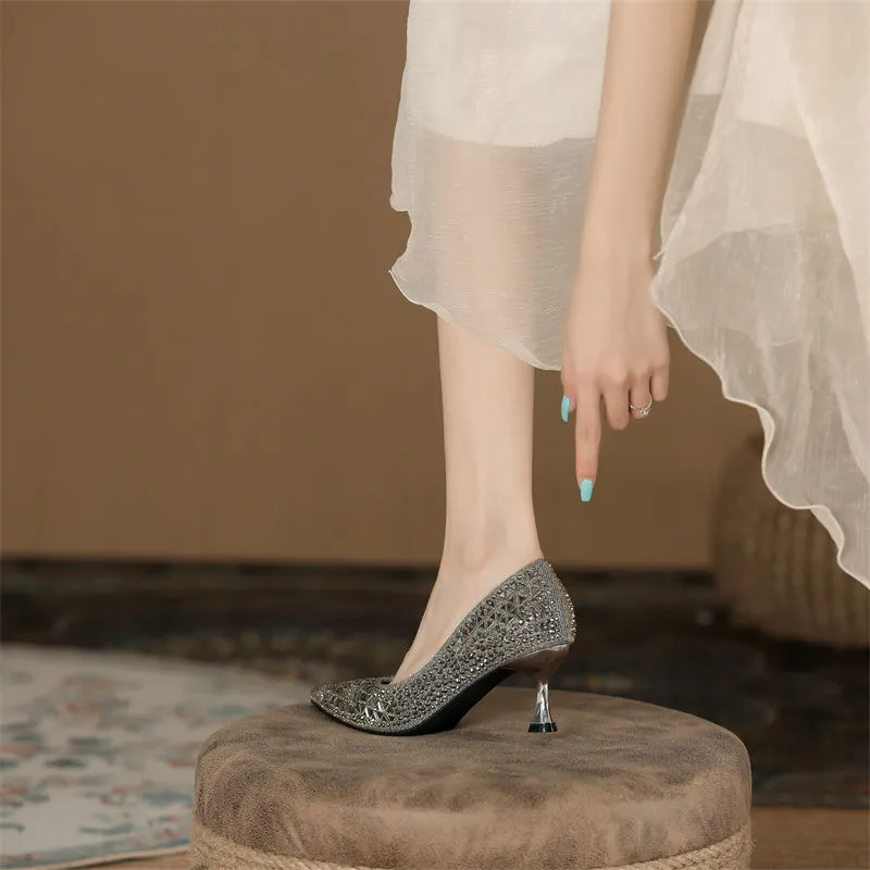 bridal silver sequin loafers