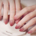 24pcs Gradient False Nails Artificial Cherry Red Nails Press On Nail Tips Short Nail Art with Glue Sticker French Nail. 