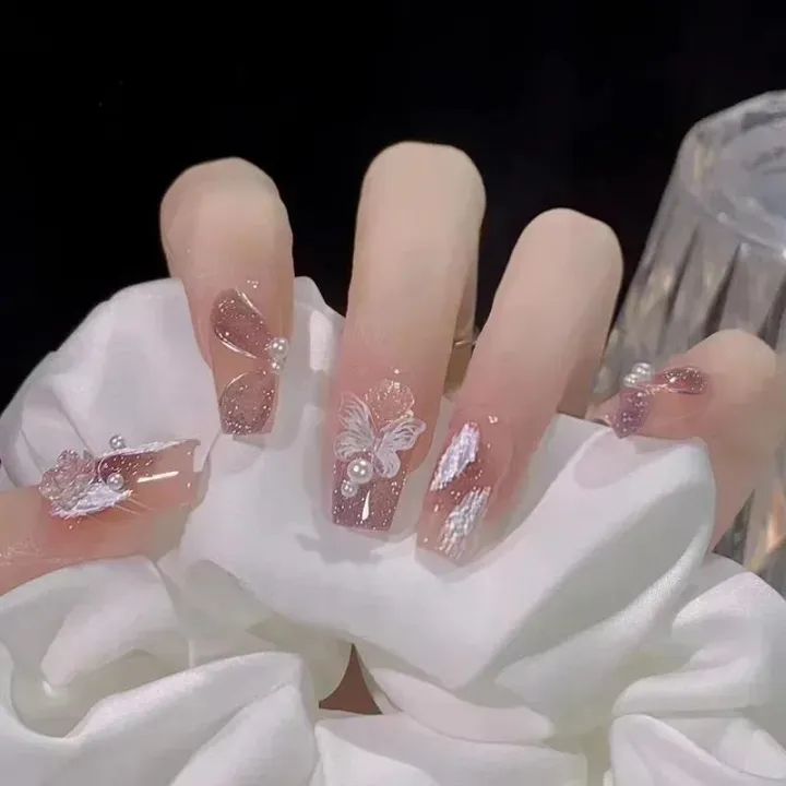 24Pcs%20Ballerina%20Long%20Square%20Nail%20Tips%20False%20Nails%20Wearable%20Nails%20Butterfly%20Camellia%20Flower%20Pearl%20Design%20Press%20on%20Nails%20-%20Image%204