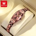 OLEVS 5501 Slim Thin Watch for Women Luxury Tungsten Steel Band Tonneau Design Square Shape Elegant Diamond Quartz Ladies Watch.