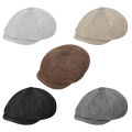 Fashion Outdoor Linen Beret Hat Men's Classic Retro Casual Octagonal Cap.