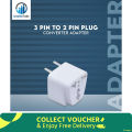 3 Pin To 2 Pin Plug Converter Adapter- AC Plug Converter. 