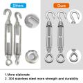 Wire Tensioner 6mm 6 inch Stainless Steel Hook and Eye Tensioners Rope Cable Tension, Adjustable Garden Wire Tensioner Kit, Heavy Duty. 