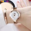 SKMEI Casual Stainless Steel Female Wristwatcch Relogio Feminino Luxury Quartz Ladies Watch Thin Strap Fashion Women Watch 1390.