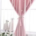 1PC Star Blackout Curtains, Tulle for windows with Double Layer, Curtains for Ramadan, Decoration for Eid For House Room.
